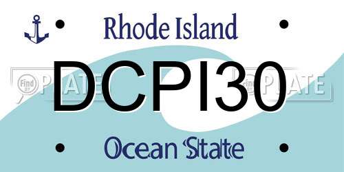 DCPI30 Rhode Island License Plate