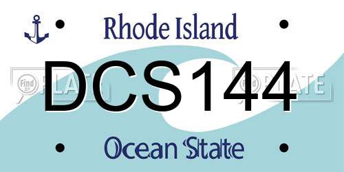 DCS144 Rhode Island License Plate