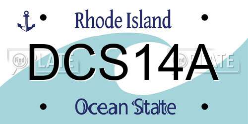 DCS14A Rhode Island License Plate