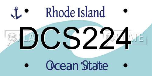 DCS224 Rhode Island License Plate