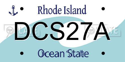 DCS27A Rhode Island License Plate
