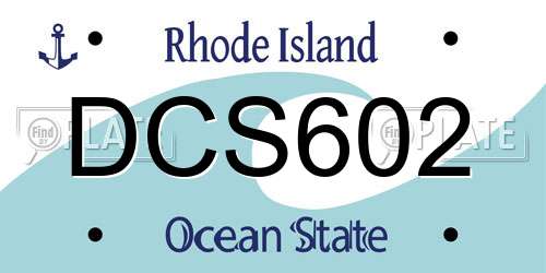 DCS602 Rhode Island License Plate