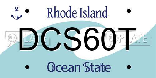 DCS60T Rhode Island License Plate