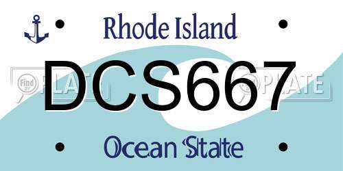 DCS667 Rhode Island License Plate