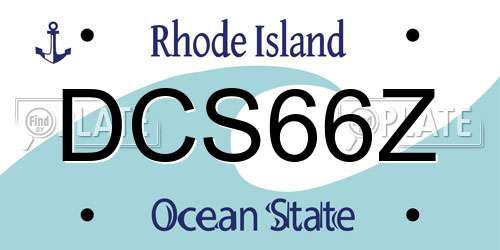 DCS66Z Rhode Island License Plate