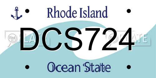 DCS724 Rhode Island License Plate