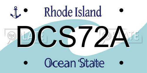 DCS72A Rhode Island License Plate