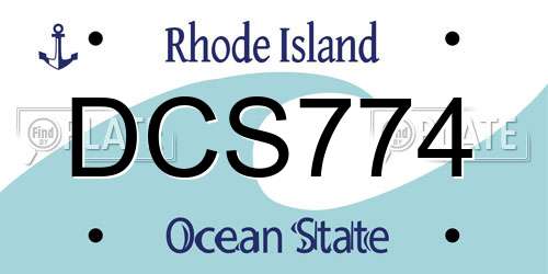 DCS774 Rhode Island License Plate
