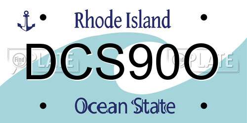 DCS90O Rhode Island License Plate