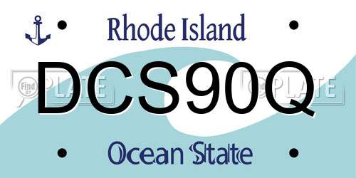 DCS90Q Rhode Island License Plate
