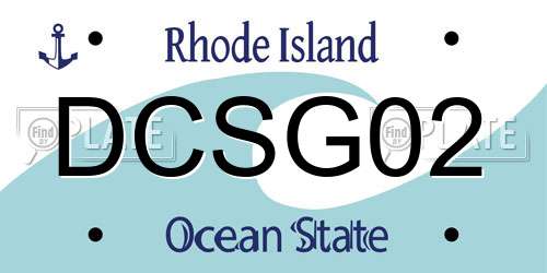 DCSG02 Rhode Island License Plate