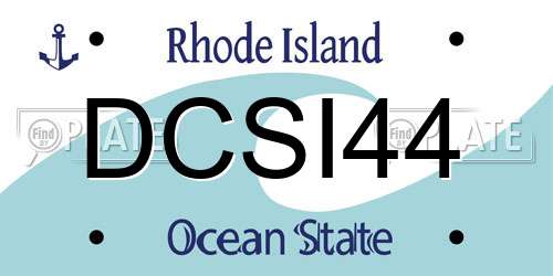 DCSI44 Rhode Island License Plate