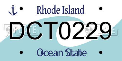 DCT0229 Rhode Island License Plate
