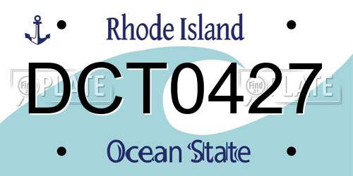 DCT0427 Rhode Island License Plate