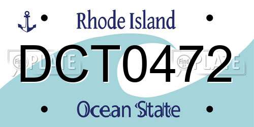 DCT0472 Rhode Island License Plate