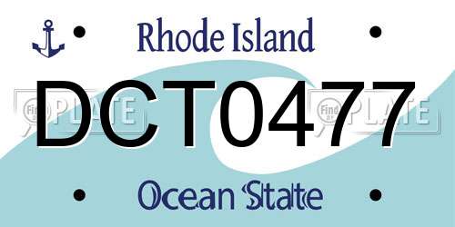 DCT0477 Rhode Island License Plate