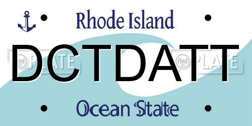 DCTDATT Rhode Island License Plate
