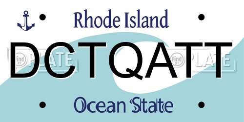 DCTQATT Rhode Island License Plate