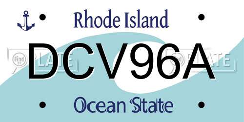 DCV96A Rhode Island License Plate
