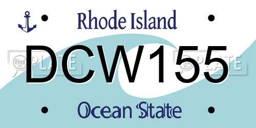DCW155 Rhode Island License Plate