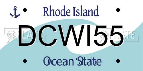 DCWI55 Rhode Island License Plate