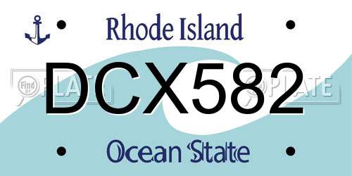 DCX582 Rhode Island License Plate