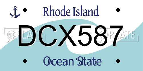 DCX587 Rhode Island License Plate
