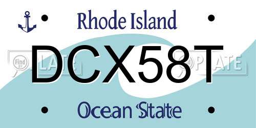 DCX58T Rhode Island License Plate