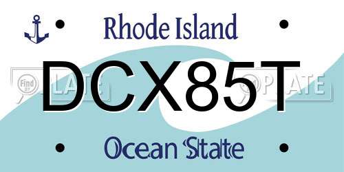 DCX85T Rhode Island License Plate