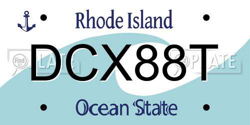 DCX88T Rhode Island License Plate