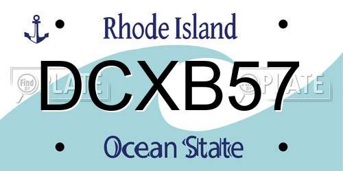 DCXB57 Rhode Island License Plate