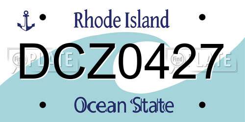 DCZ0427 Rhode Island License Plate
