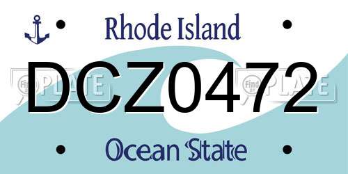 DCZ0472 Rhode Island License Plate