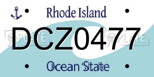 DCZ0477 Rhode Island License Plate