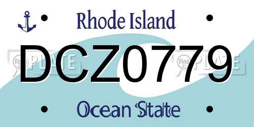 DCZ0779 Rhode Island License Plate