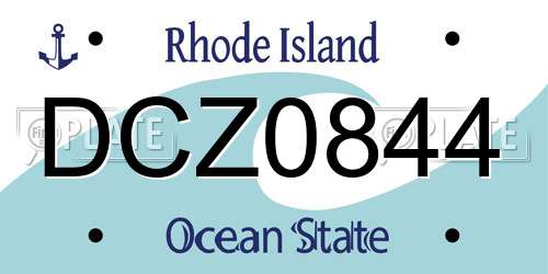 DCZ0844 Rhode Island License Plate