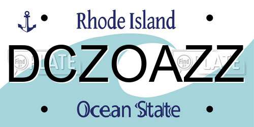 DCZOAZZ Rhode Island License Plate