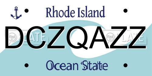 DCZQAZZ Rhode Island License Plate