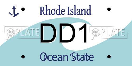 DD1 Rhode Island License Plate