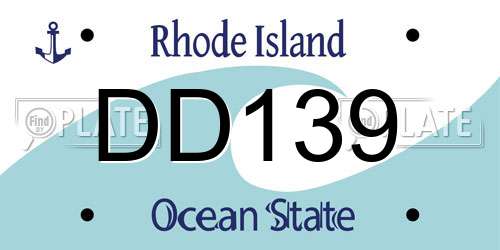 DD139 Rhode Island License Plate