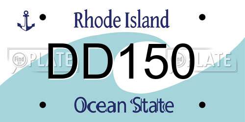 DD150 Rhode Island License Plate