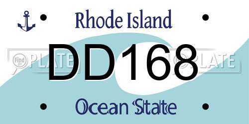 DD168 Rhode Island License Plate