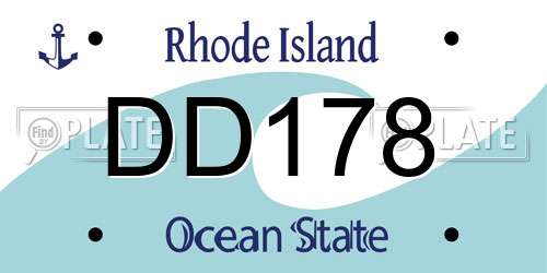 DD178 Rhode Island License Plate