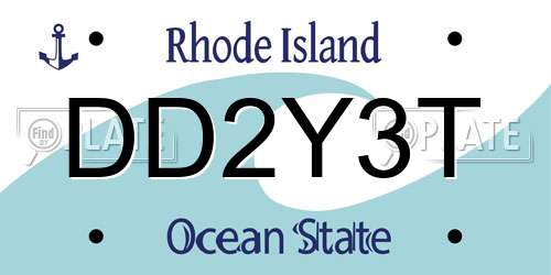 DD2Y3T Rhode Island License Plate