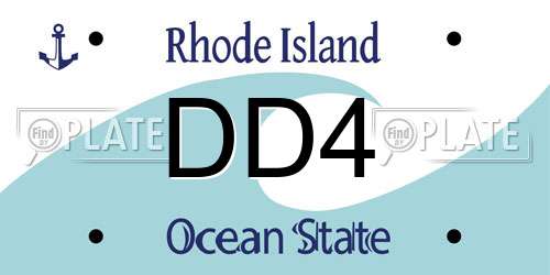 DD4 Rhode Island License Plate