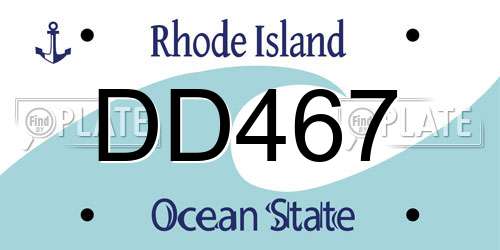 DD467 Rhode Island License Plate
