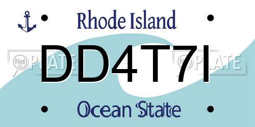 DD4T7I Rhode Island License Plate