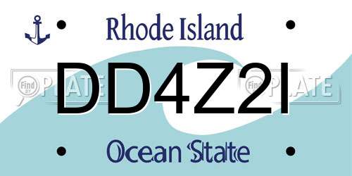 DD4Z2I Rhode Island License Plate
