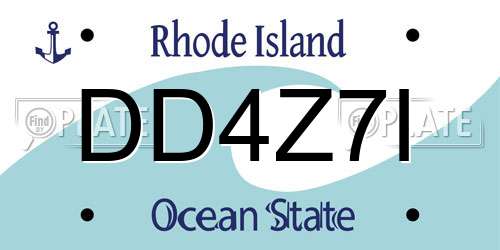 DD4Z7I Rhode Island License Plate