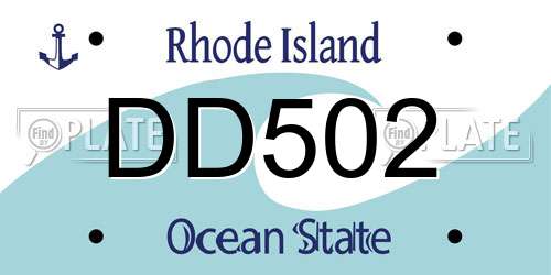DD502 Rhode Island License Plate